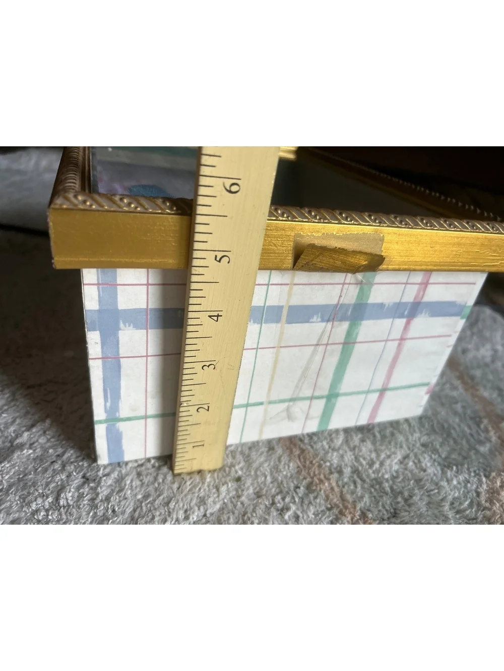 Vintage Miniature Dollhouse Room Shadow Box with Glass Front